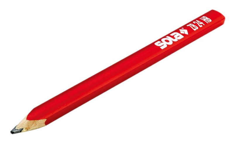 Afbeeldingen van Timmermanspotlood rood 24cm HB Sola