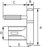 Afbeeldingen van Inboorpaumelle / Ø 14 mm / grijze nylon ring