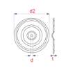 Afbeeldingen van Drukverdeelplaat rond 70x1mm gat=6 normale ko