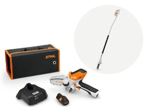 Afbeeldingen van Stihl GTA 26 accu-snoeischaar met accu, lader en verlengsteel